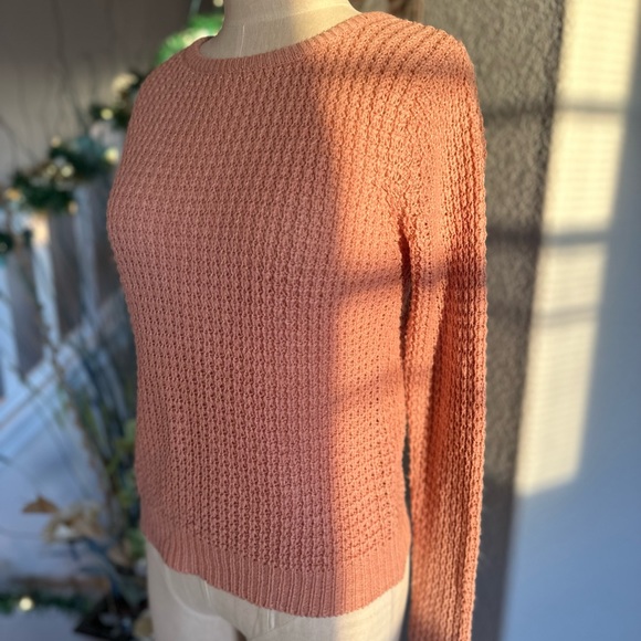 Cozy Pink Lattice Back Ambience Sweater - Picture 6 of 6